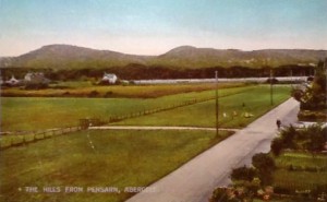 Old postcard of the "Hills From Pensarn"