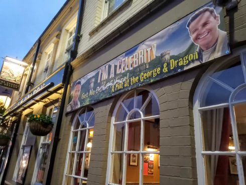Abergele George and Dragon pub with #iacgmooh poster