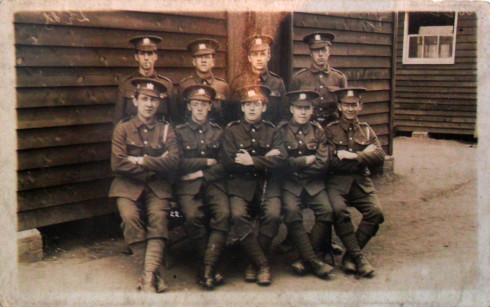  Oldham Battalion (Pals) Manchester Regiment. And one with my Grandfather's section, George Madden, seated in the centre of the front row. I think both pictures were taken in 1914.